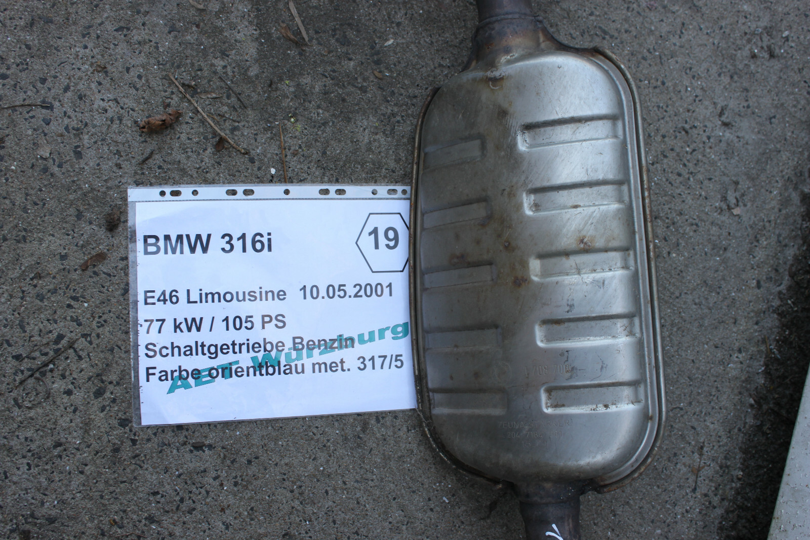 Mittelschalldämpfer Mitteltopf 1708700 Zeuna Stärker * BMW 3er E46  