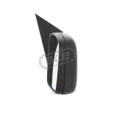 VW Caddy Mk3 Van Left Side Wing Door Mirror – Manual, Black, Chrome Glass – 2004-2021