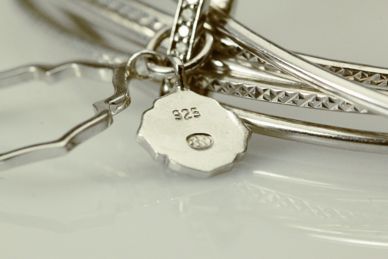 Sterling Silver 925 Five Thin Stacked Bangle Brac… - image 12