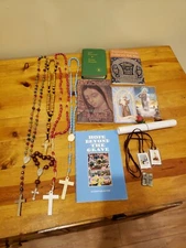 Lot Religious Items Rosaries Prayer Books Cards Proverbs