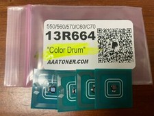 4 13R664 Color Drum Chip for Xerox 550, 560, 570 WC 7965, 7975 Refill