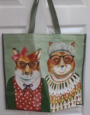 Mr. and Mrs. Fox  Large Reusable Shopping Bag TJ  MAXX  Fall Clothing & Glasses