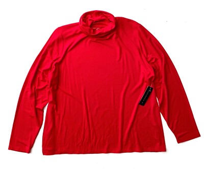 Investments II Essentials Top Solid Red  Stretch Rayon 3X