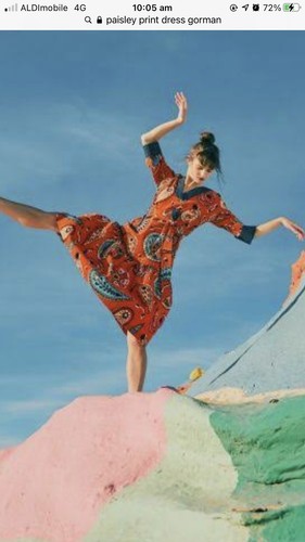 Gorman Corduroy Paisley Midi Dress Size 