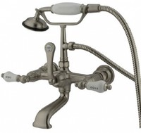 Vintage Leg Tub Filler + Hand Shower + Straight Arm,kingston Brass Satin Nickel on sale Vintage Leg Tub Filler + Hand Shower + Straight Arm,kingston Brass Satin Nickel on sale