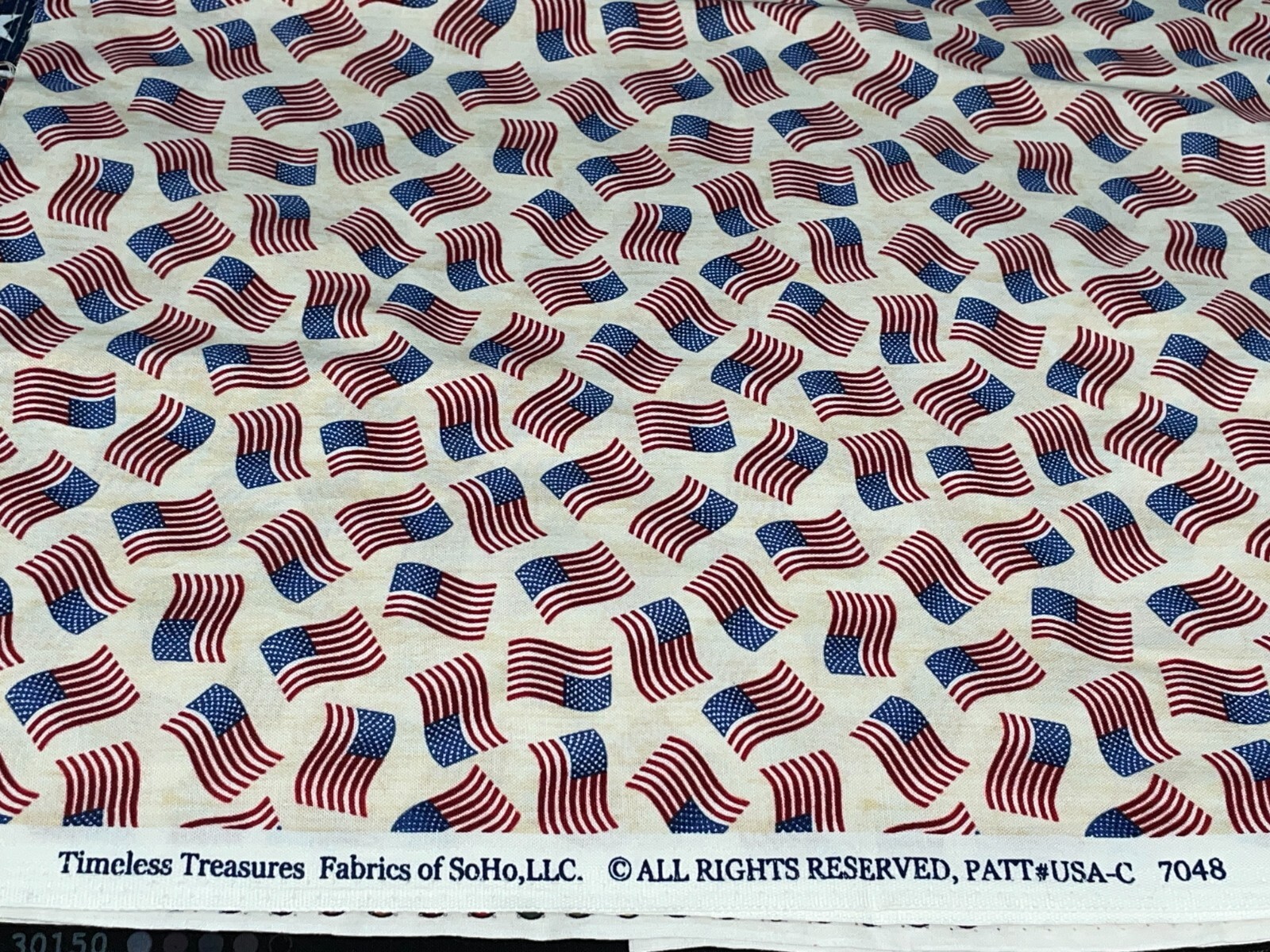 1/2 Yd Patriotic Flags American Cotton Quilt Fabric BTHY by Timeless ...