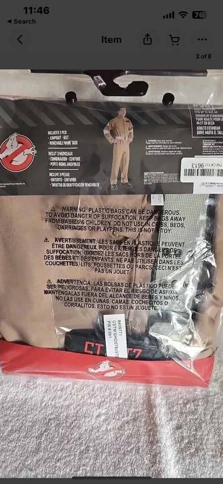 Disfraz de Cazafantasmas adulto se adapta hasta una talla 44 (nuevo) 4 parches con nombre  Foto 2 de 2