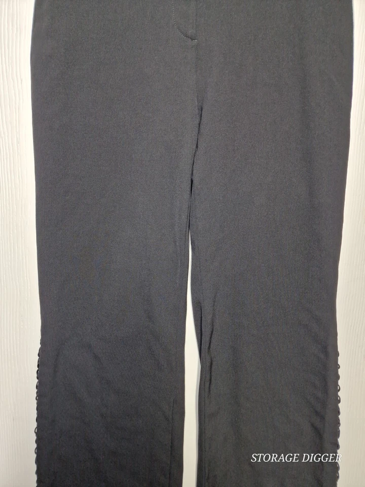 Женские черные брюки Cambio со средней посадкой на шнурке размер 8 - Изображение 3 из 4