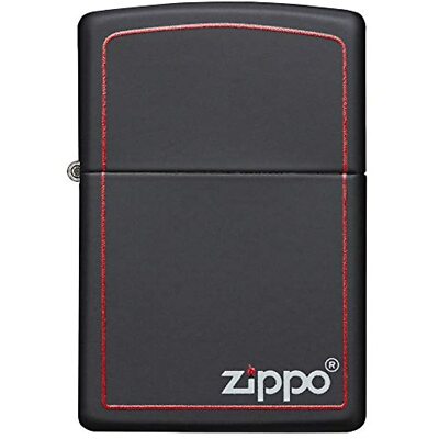 Zippo Black Matte Red Border Windproof Lighter 218ZB for sale