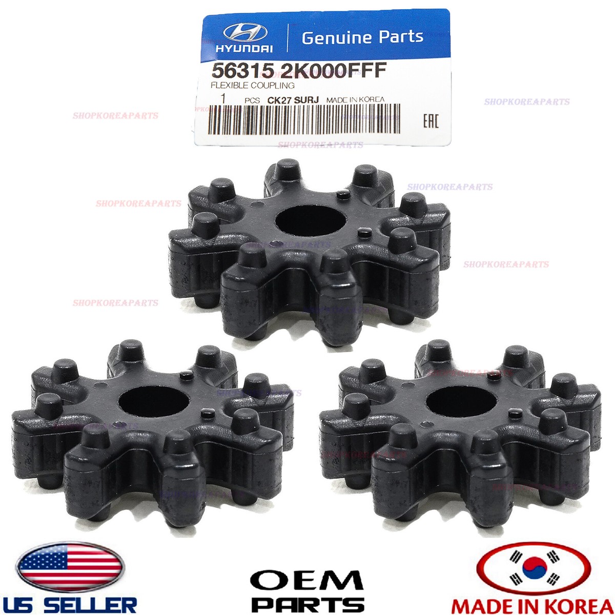 3 pcs】 OEM Hyundai & Kia Genuine Flexible Steering Column Coupler