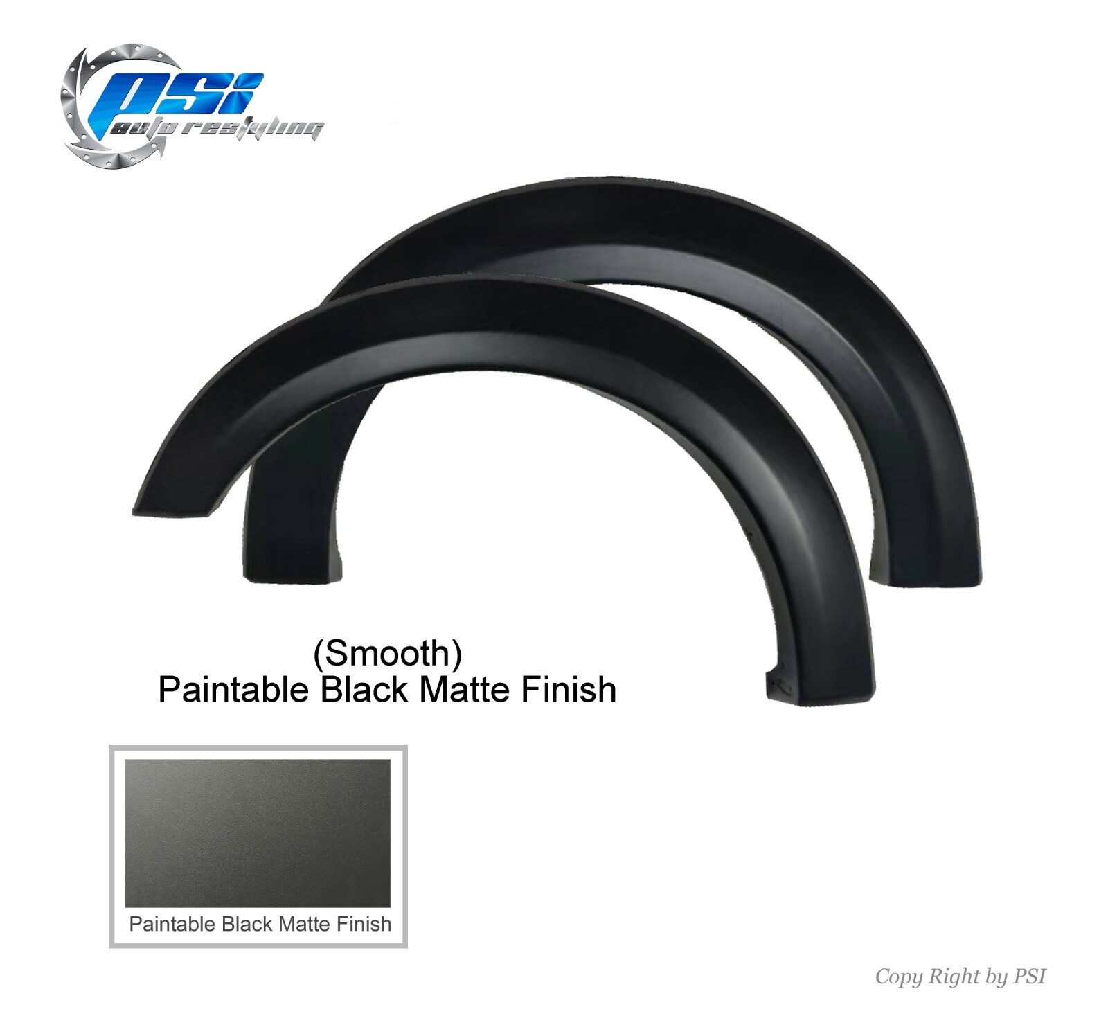PSI Auto Restyling Pocket Bolt Style Fender Flares For Ford F-150 2018-2020 – Paintable Black ABS With Hardware