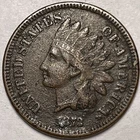 1873 Closed 3 Indian Head Cent Extremely Fine XF Coin, Corrosion #13909