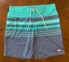 Vineyard Vines Performance Board Shorts Size 36 Mens Swim Trunks Striped Blue