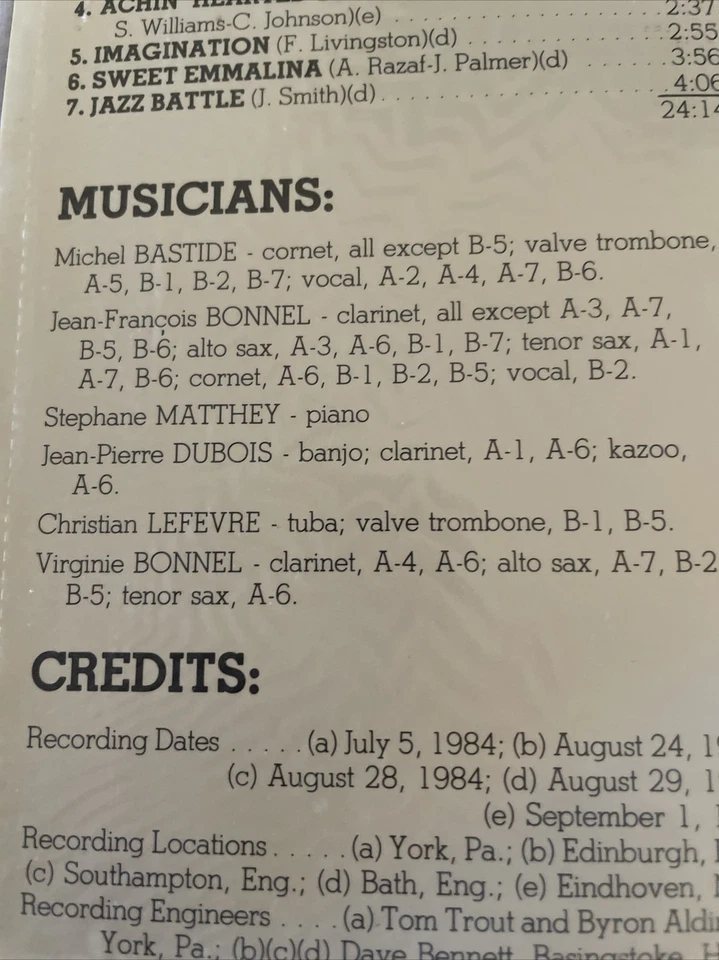 Hot Antic Jazz Band – Jazz Battle LP- Stomp Off Records – S.O.S. 1099 SEALED - Image 4 of 4