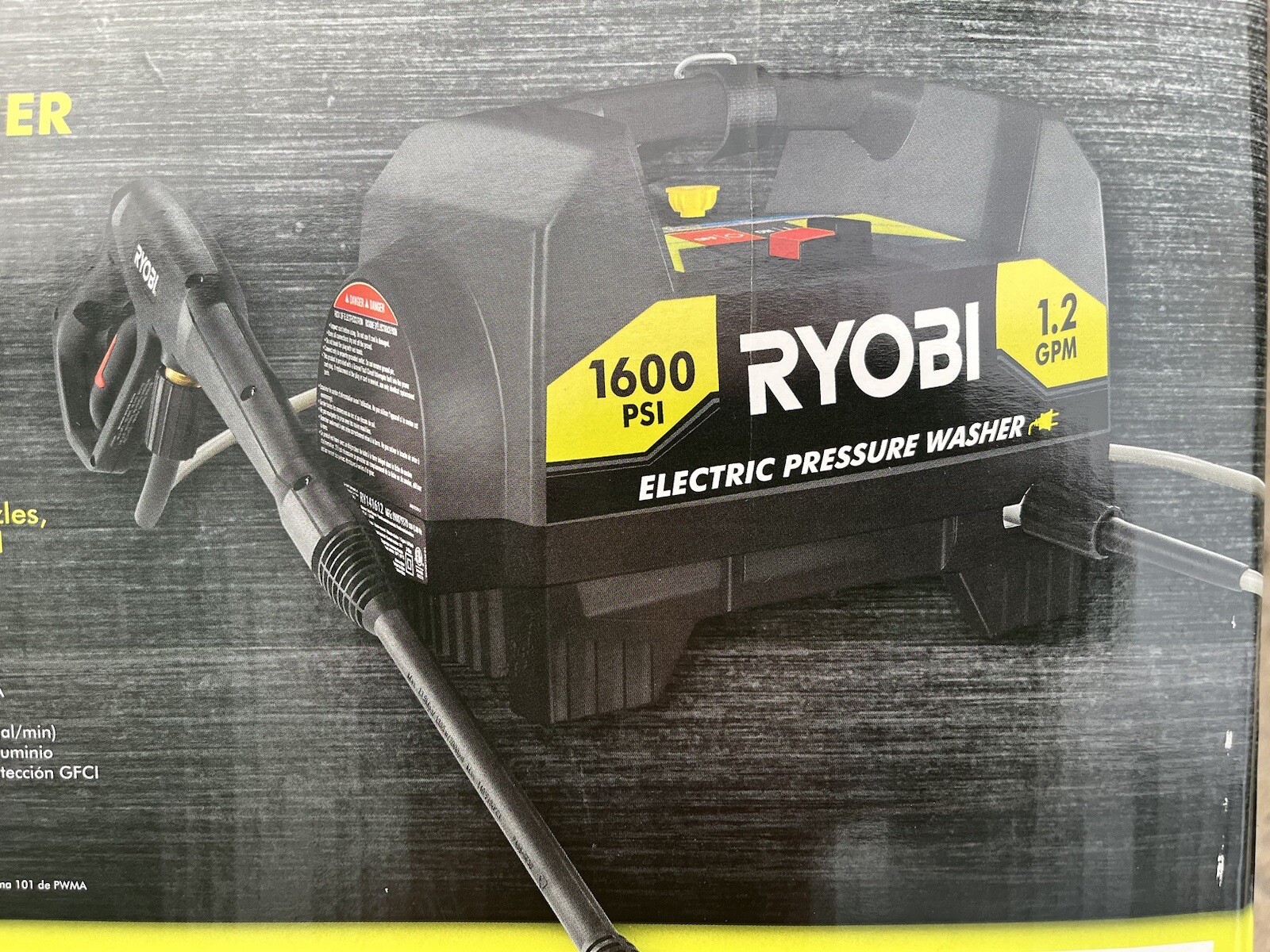 RYOBI 1600 PSI ELECTRIC PRESSURE WASHER 1.2 GPM Power Washer with Turbo Nozzle