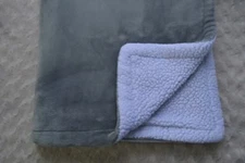 Idea Nuova Baby Blanket Gray White Sherpa Plush Security Lovey RN 76541