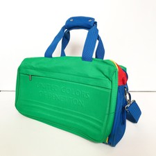 Vintage United Colors Of Benetton Blue Green Red Duffel Travel Bag Weekender
