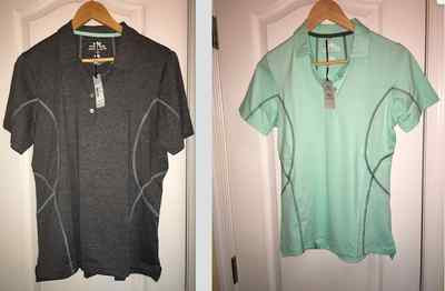 Nwt Peter Millar Getönt Grau Klee Neuwertig Golf Polo Kurzärmelig Hemd Damen