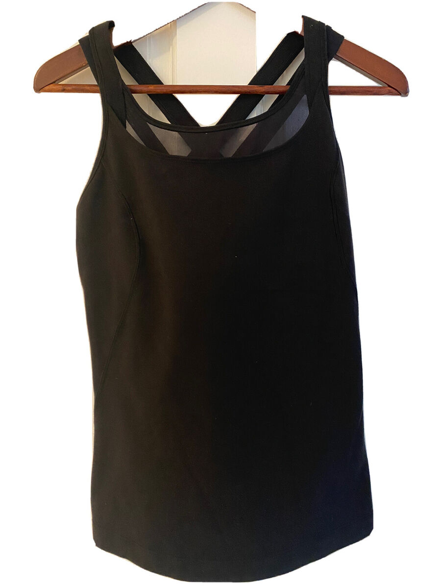 Lululemon Criss-Cross back Mesh Front Black Athletic Tank Lululemon Criss-Cross back Mesh Front Black Athletic Tank