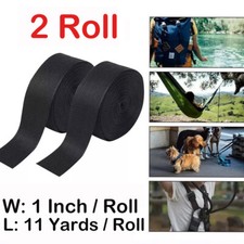 2Roll 1" Inch Wide Webbing Black Nylon Heavy Duty Webbing Strap Repair Hammock