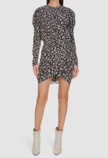  560 Isabel Marant Etoile Women's Black Jewel Neck Mini Dress Size FR38/US6