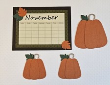 November Calendar Pumpkin Set. Scrapbook, Card making Paper Piecing