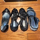 Steve Madden 5” Heel Size 6.5-7.0 Black Sateen Leather Platform Peep Pump — photo 7