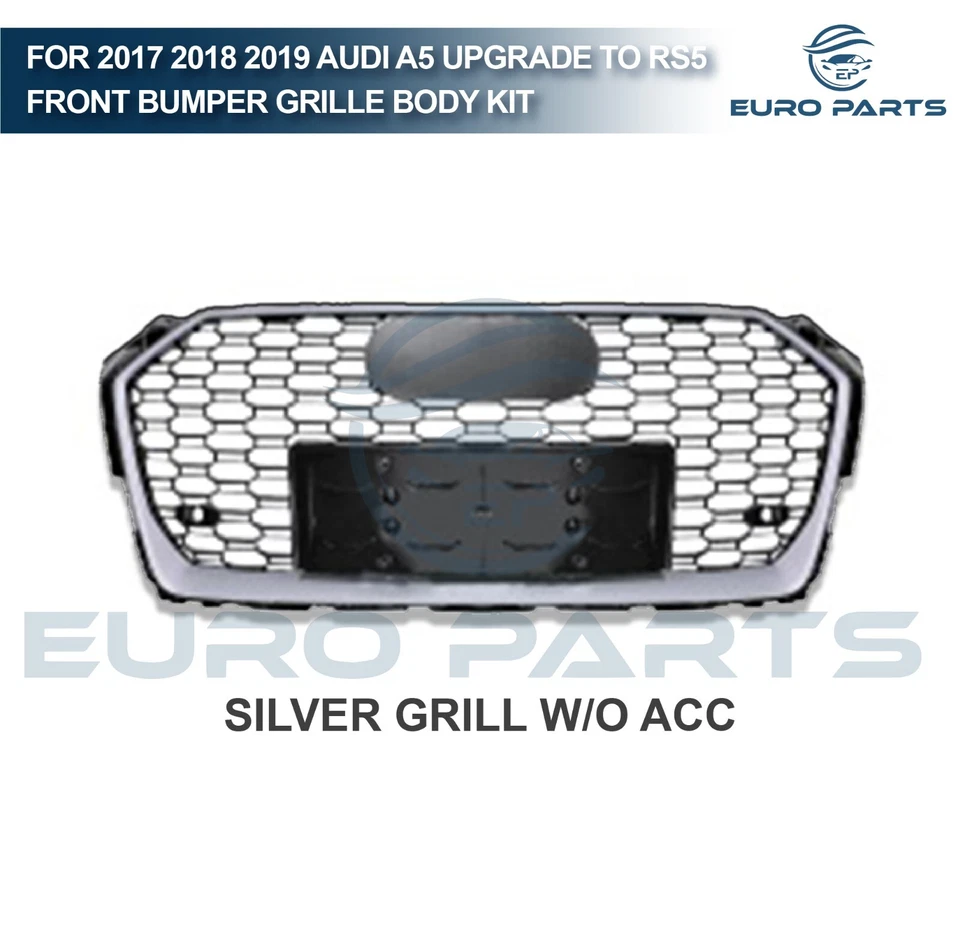 Kit de parachoques delantero con rejilla Fit 2017 2018 2019 Audi A5 Facelift a RS5 Style Foto 4 de 4
