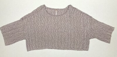 Free People Sweater Womens Extra Small XS Good Day Cropped Purple Pink