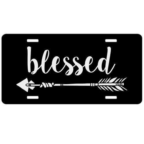 Blessed Car Tag, Arrow Blessed License Plate, Religious Car Tag
