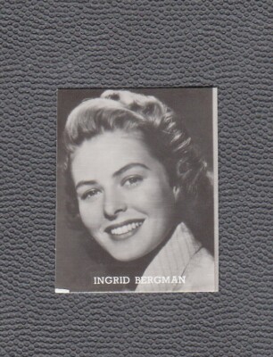 MINI  1950  Ingrid Bergman  Maple Leaf Ballon Gum Film Star Card  Rare