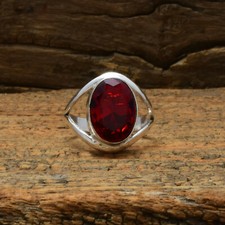 Valentine's Day Mozambique Garnet Gemstone 925 Sterling Silver Ring All Size