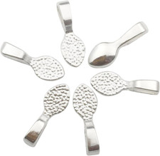 200 Shiny Silver Color Glue on Bails-Small Pendant Bails-Jewelry Bails for Penda