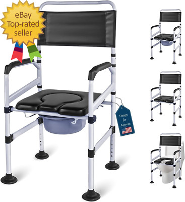 Commode Stool Heavy Duty Bedside Commode Chair Hawk Eye Foldable