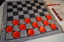 Floor Checkers Large Rug Game Complete Made In USA by Multiflex Designs