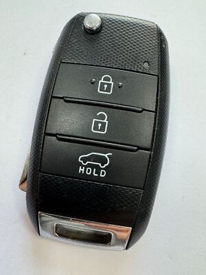ORIGINAL KIA 3 TASTEN FERNBEDIENUNG KLAPPSCHLÜSSELANHÄNGER. GETESTET & FUNKTIONSFÄHIG OMRON OKA-870T