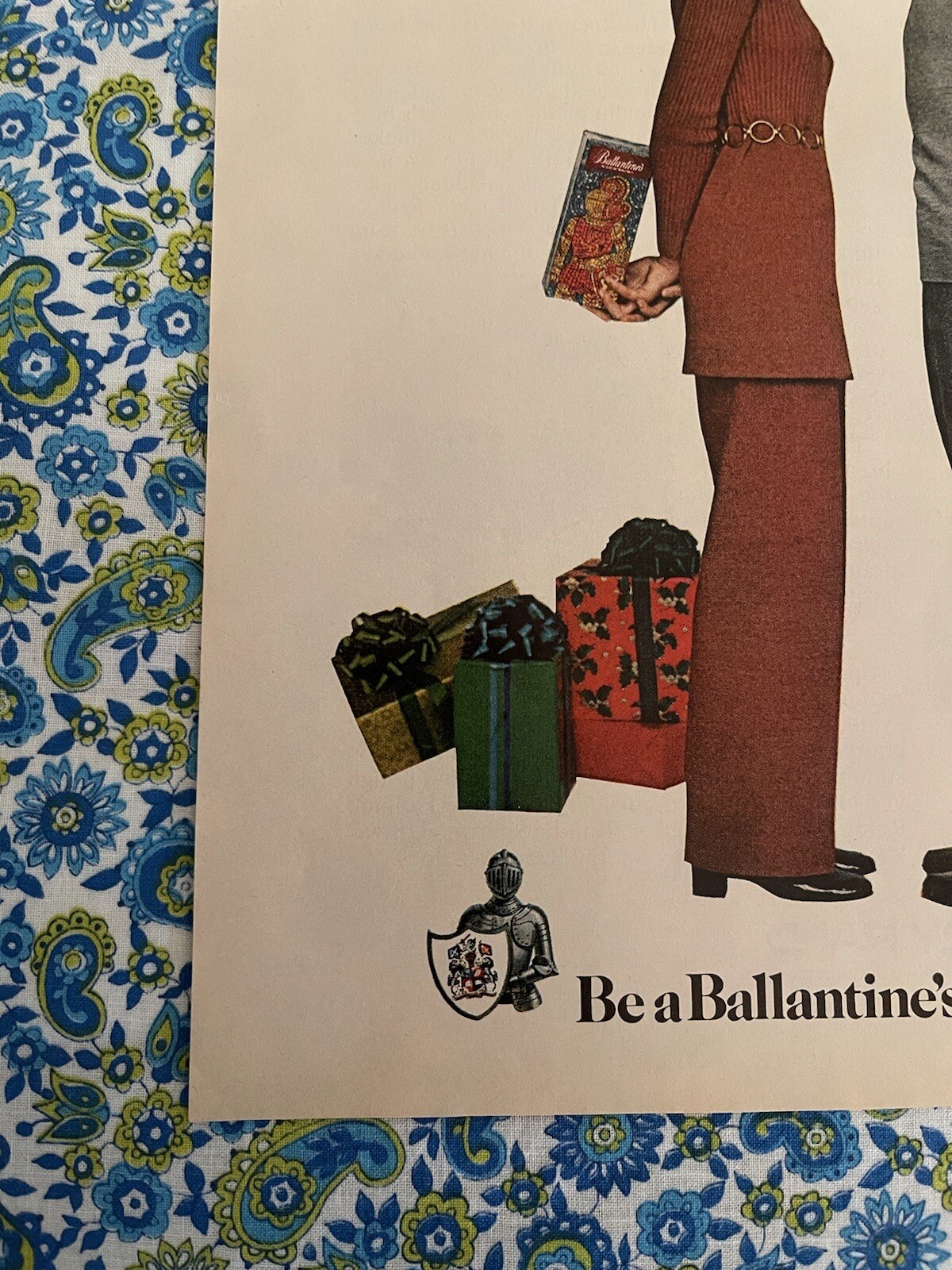 Vintage 1970 Ballentine’s Scotch Print Ad Tis’ The Season To Be Loyal Holiday