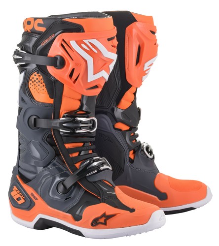 Alpinestars Tech 10 Boots - Gray/Orange - Size 12