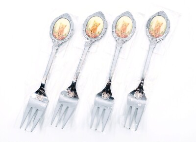 Edelstahl Katzengriff Gabel - 4 Stück Gabel Set, Silber, Dessert, Made in Japan