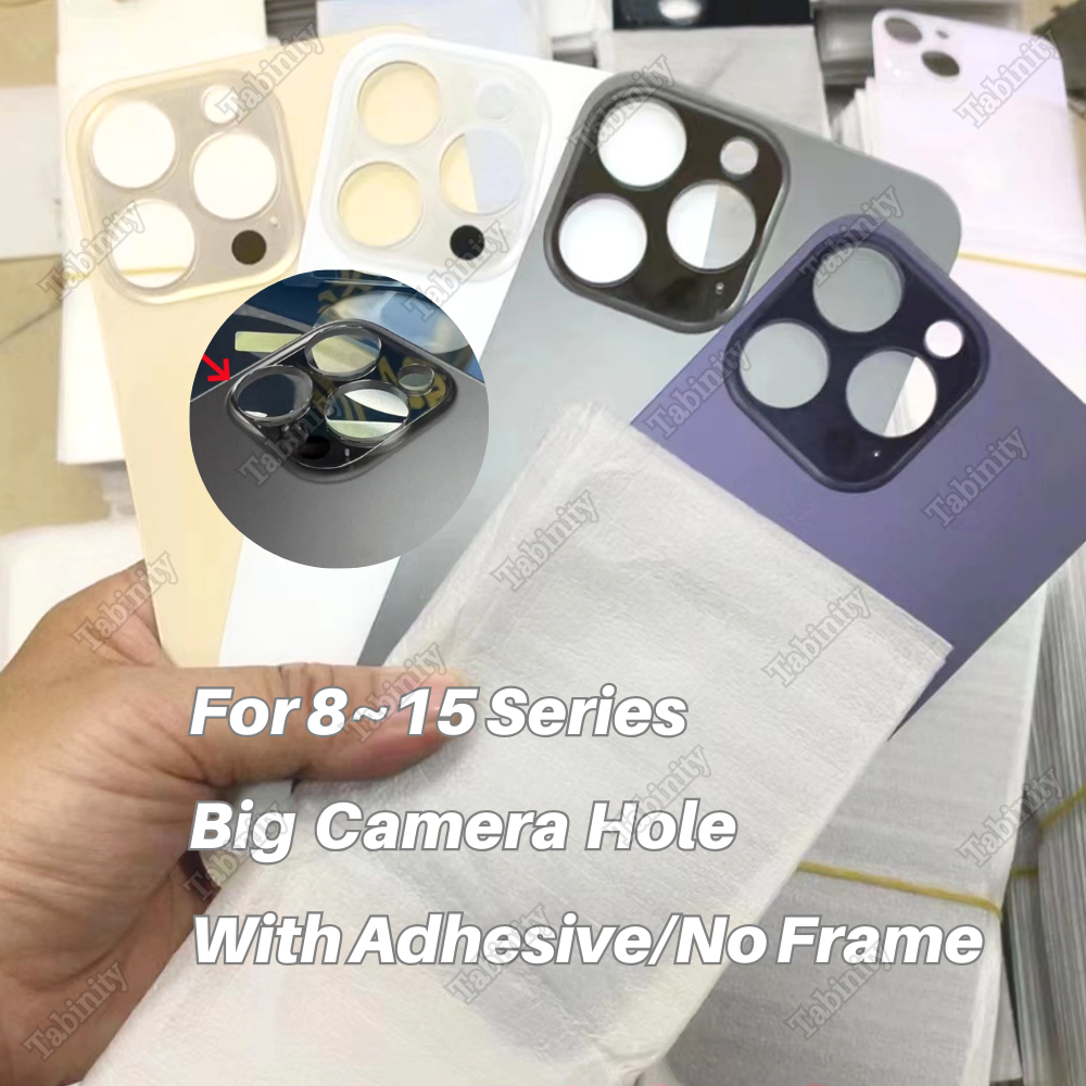 Replacement Rear Back Glass Big Hole For iPhone 15 14 13 12 11 Pro Max XR XS Lot