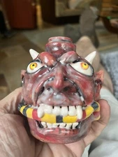 Stacy Lambert face pottery jug NC Potter  / Smaller Size.    Perfect