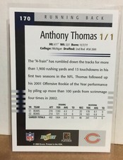 Anthony Thomas 2003 Score Final Score National Atlantic City Clear Stamp #1/1 SP