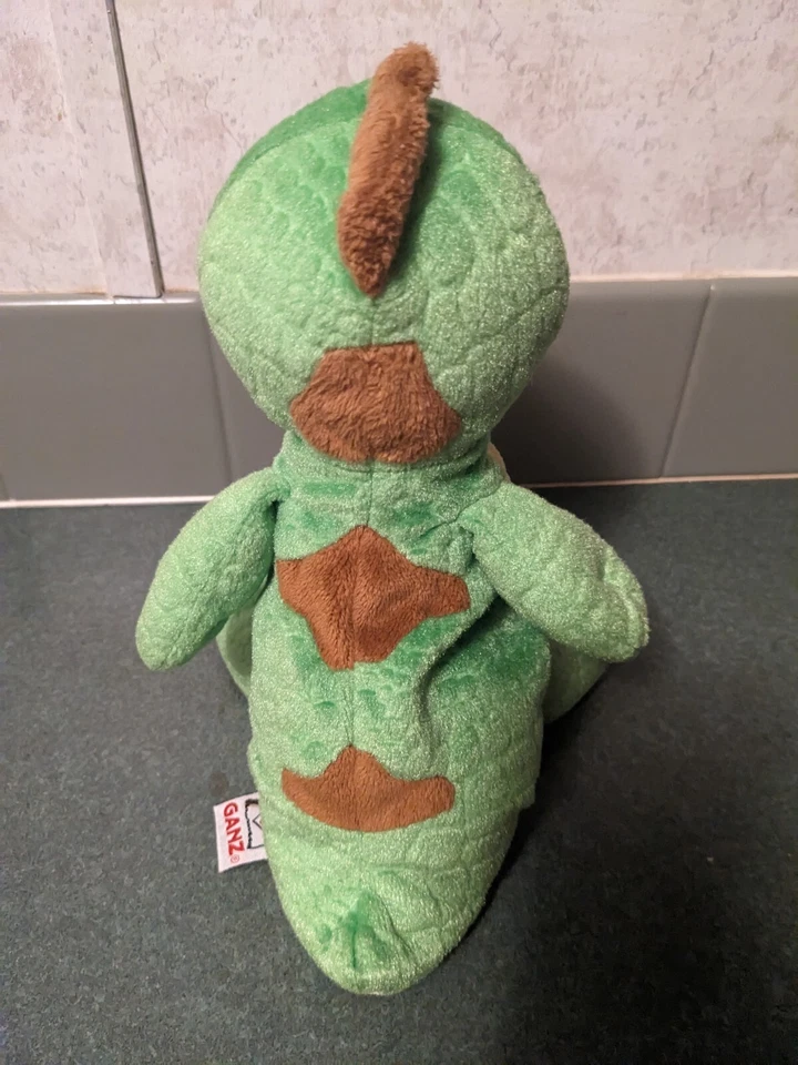 Ganz Webkinz Green Dinosaur Plush Dragon Stuffed Animal Lime Dino No Code 10" - Image 3 of 4