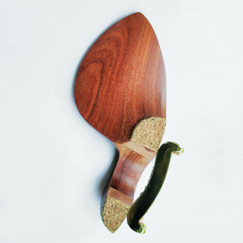 Strad Violin Chinrest Rose Wood 4/4 Size Screw Golden Clamp Wood Pad - Picture 3 of 3