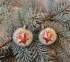 Lot of 2 Christmas Tree Glass Decoration Toys Soviet Stars USSR Propaganda