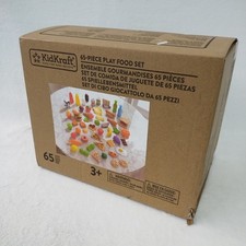 KidKraft 65-Piece Plastic Play Food Set for Play Kitchens, Fruits, Veggies, S