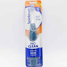 Spinbrush Pro Clean Dual Action Head Soft Bristle Powered Toothbrush Blue Sealed Spinbrush Pro Clean Dual Action Head Soft Bristle Powered Toothbrush Blue Sealed