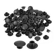 150Pcs 6mm 1/4" Dia Plastic Screw Hole Plugs Cover for Furniture, Black