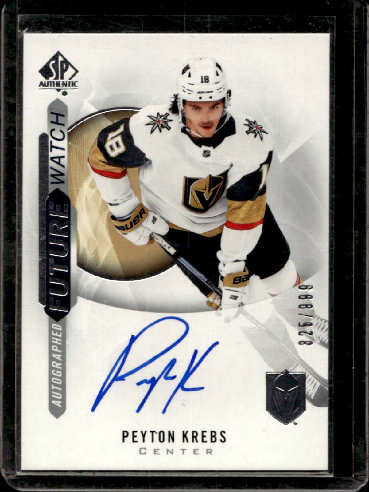 2020-21 SP Authentic Peyton Krebs Auto RC Future Watch #825/999 Golden Knights
