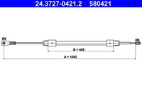 Hinten Links Ate 24.3727-0421.2 Seilzug, Feststellbremse FüR MERCEDES-BENZ